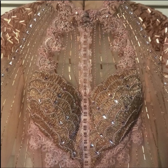 Terani couture blush mermaid dress.  Size 6 - Picture 4 of 8